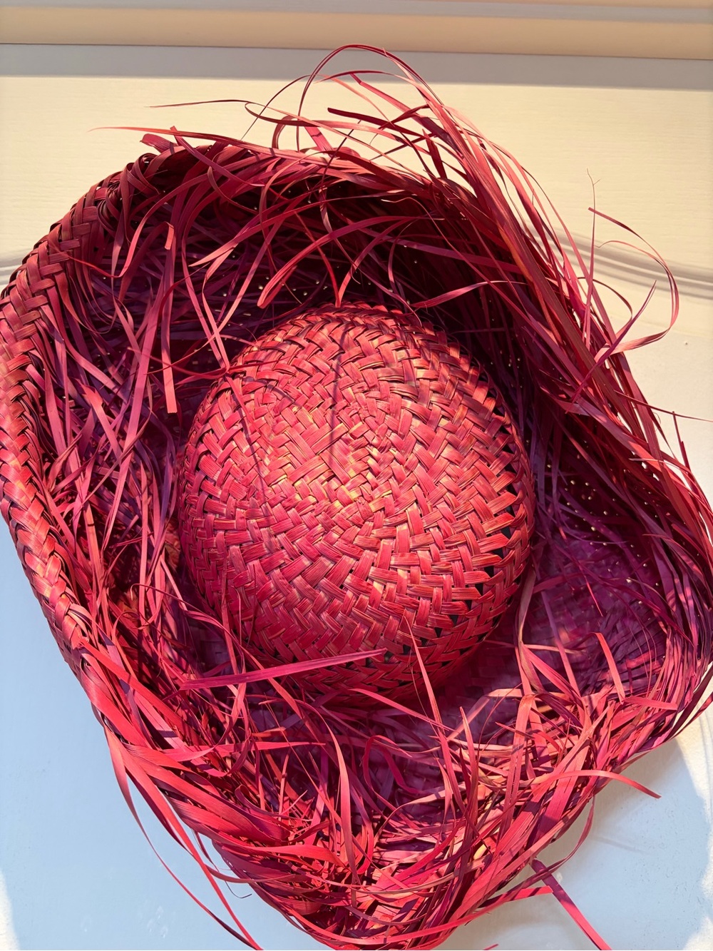 Scarecrow Woven Straw Sun Hat in Deep Pink - Women's Accessory